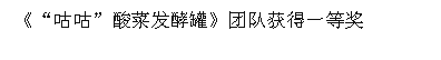 《“咕咕”酸菜发酵罐》团队获得一等奖